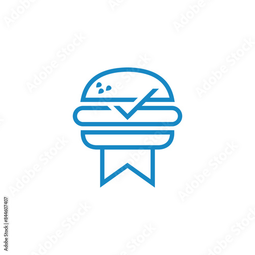 warranty burger simple sleek creative geometric modern logo design photo