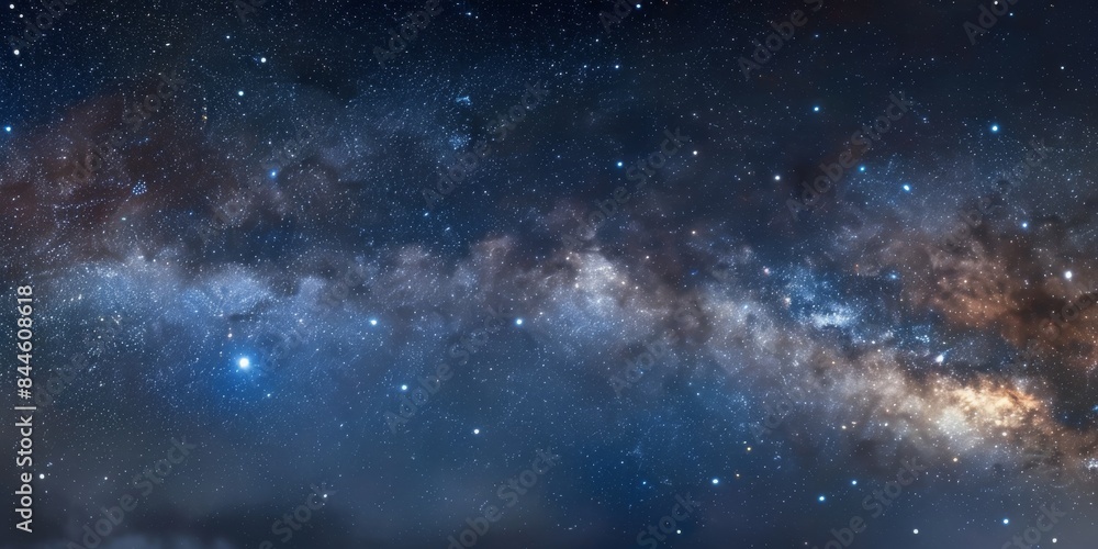 Panoramic view of the night sky filled with constellations, perfect for stargazing and astronomy enthusiasts. Panoramic view of the night sky filled with constellations, perfect for stargazing and astronomy enthusiasts.