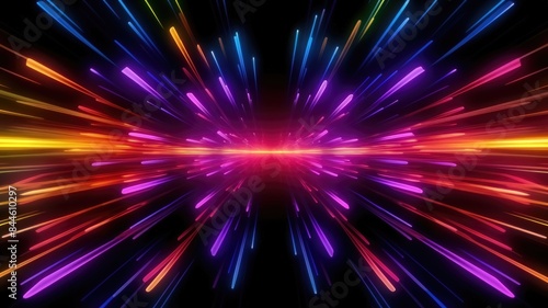 Wallpaper Mural An abstract digital backdrop featuring luminous light streaks and vibrant hues, evoking a dynamic ambiance. This digital artwork showcases neon colors and futuristic elements, suitable for design  Torontodigital.ca