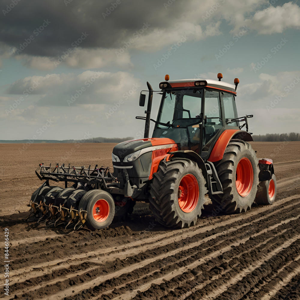 Fototapeta premium tractor in field