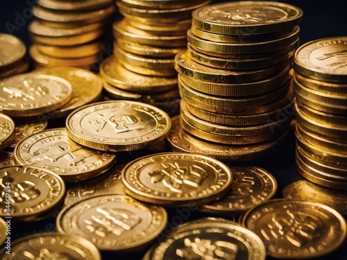 Business Image, Piled Gold Coins photo