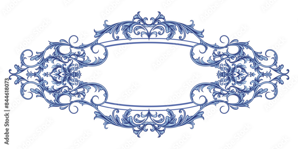 Decorative frame in Baroque style, intricate vector design Decorative frame in Baroque style, intricate vector design