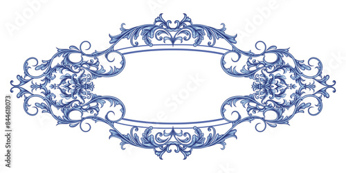 Decorative frame in Baroque style, intricate vector design