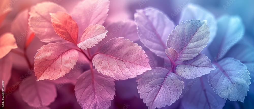 White transparent skeleton leaves with beautiful texture on a blue, lilac and pink abstract background blurred close-up macro White transparent skeleton leaves with beautiful texture on a blue, lilac and pink abstract background blurred close-up macro