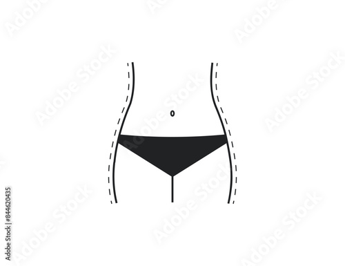 Body, metabolism, fat removal icon. Vector illustration.