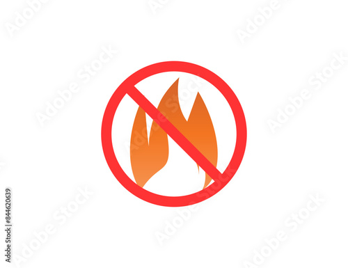 No fire allowed, fireproof icon. Vector illustration.