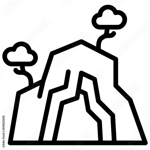 cave icon illustration design with outline