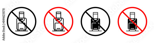 Forbidden luggage sign indicating no baggage allowed in this zone