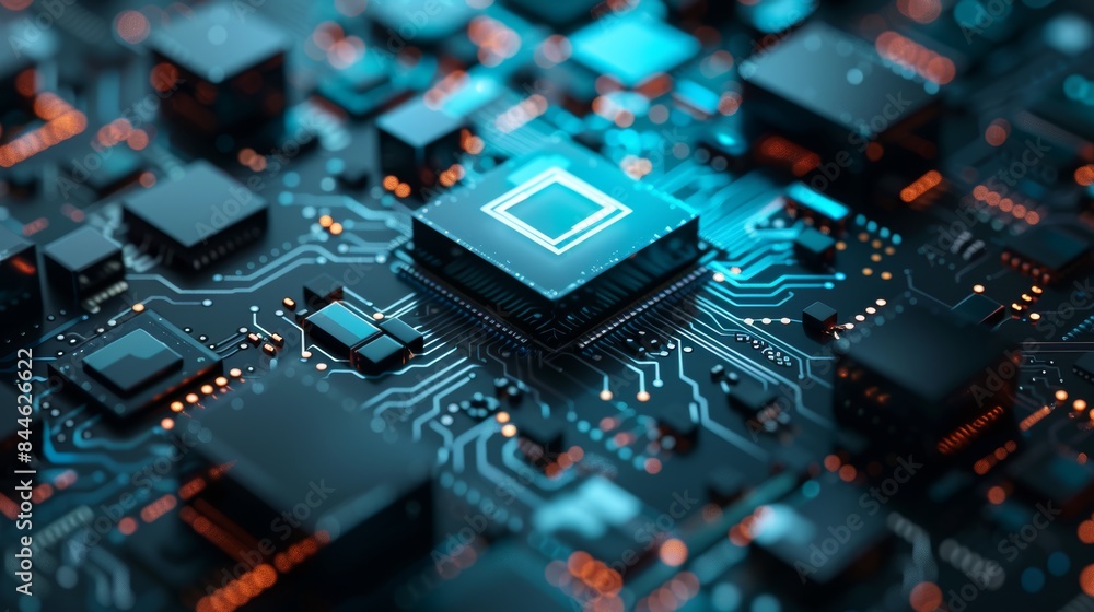 3D render, minimalistic approach, logo for a tech company, circuit board 3D render, minimalistic approach, logo for a tech company, circuit board