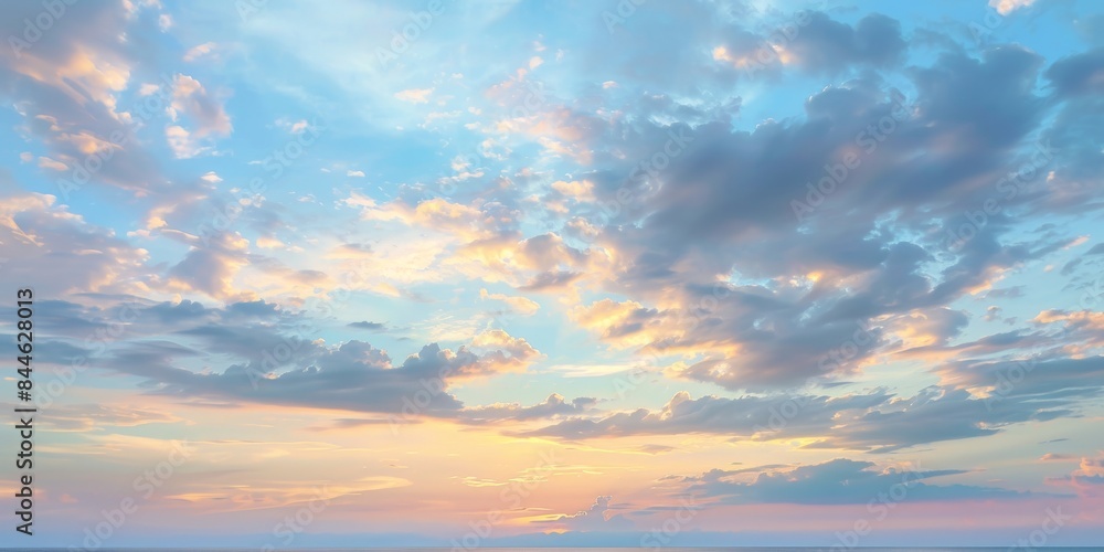 Fototapeta premium Beautiful colorful evening sky, perfect for abstract and dreamy sky backgrounds.