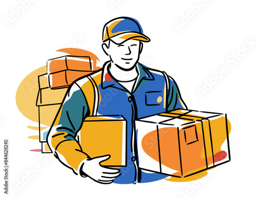 delivery person delivering boxes