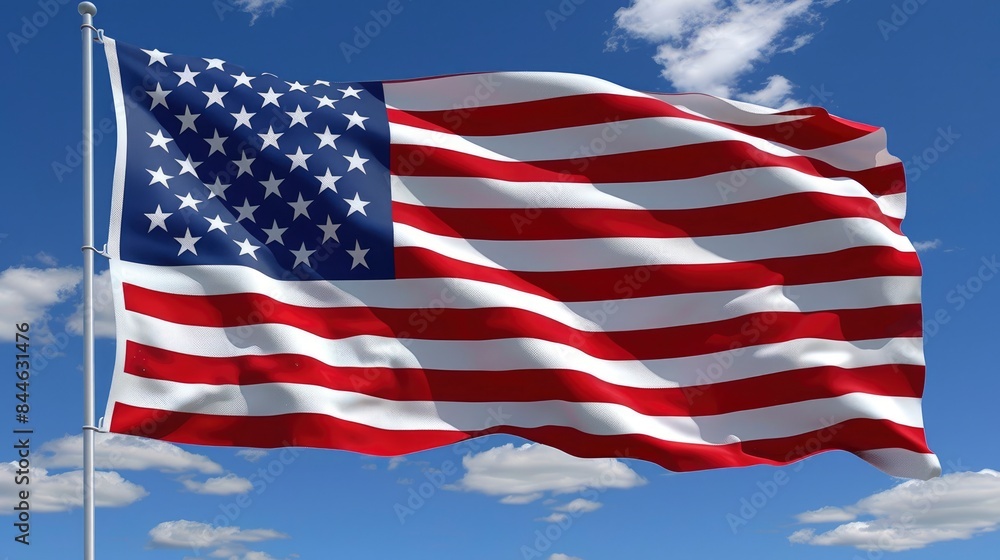 Obraz premium American flag waving in the wind 