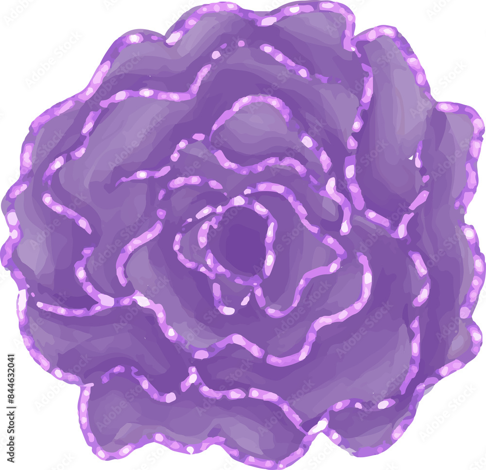 Obraz premium Single purple rose watercolor
