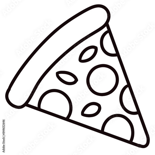Simple and easy coloring page slice of pizza for kids
