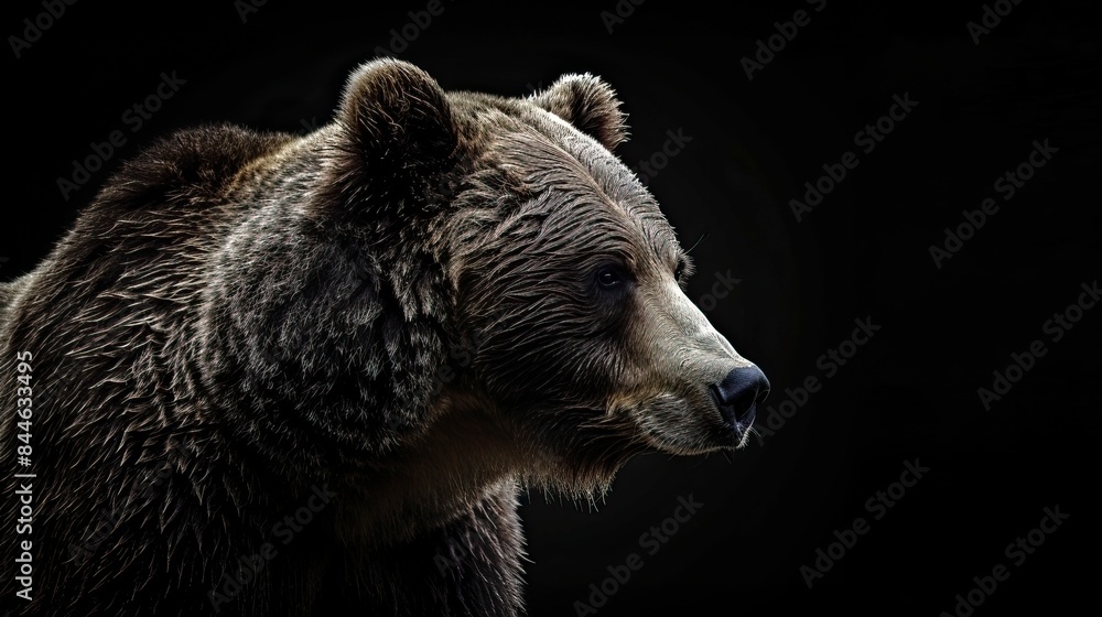Obraz premium bear on dark background --ar 16:9 --style raw Job ID: 0b3eae92-aae2-4040-9a74-67b7ed7990c9
