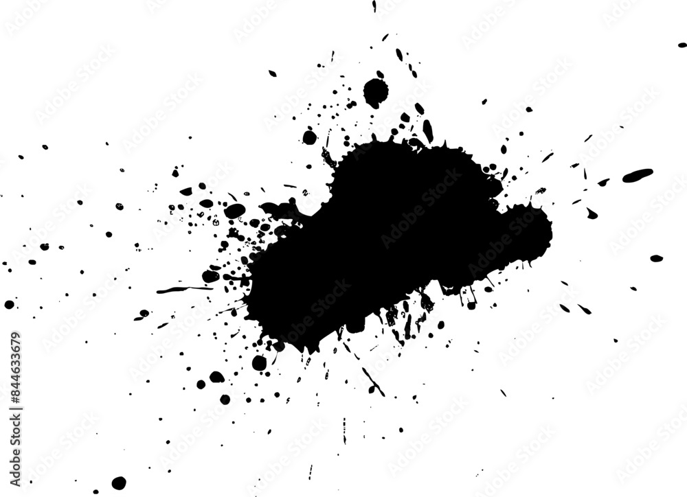 Fototapeta premium black watercolor brush splash splatter on white background vector