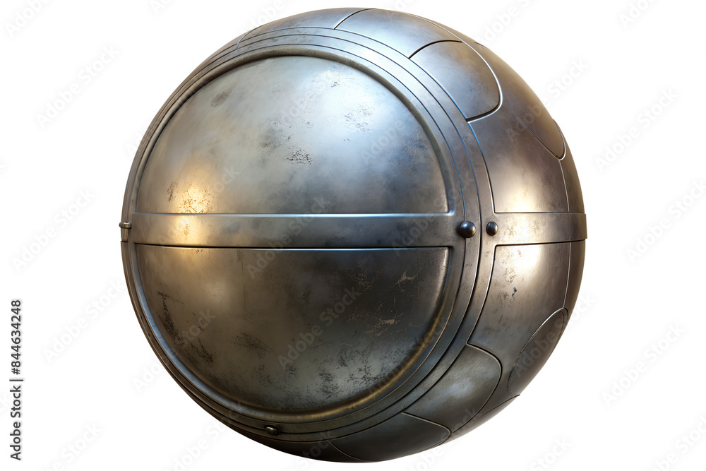 Sleek Metal Sphere isolated on white background and transparent png Sleek Metal Sphere isolated on white background and transparent png