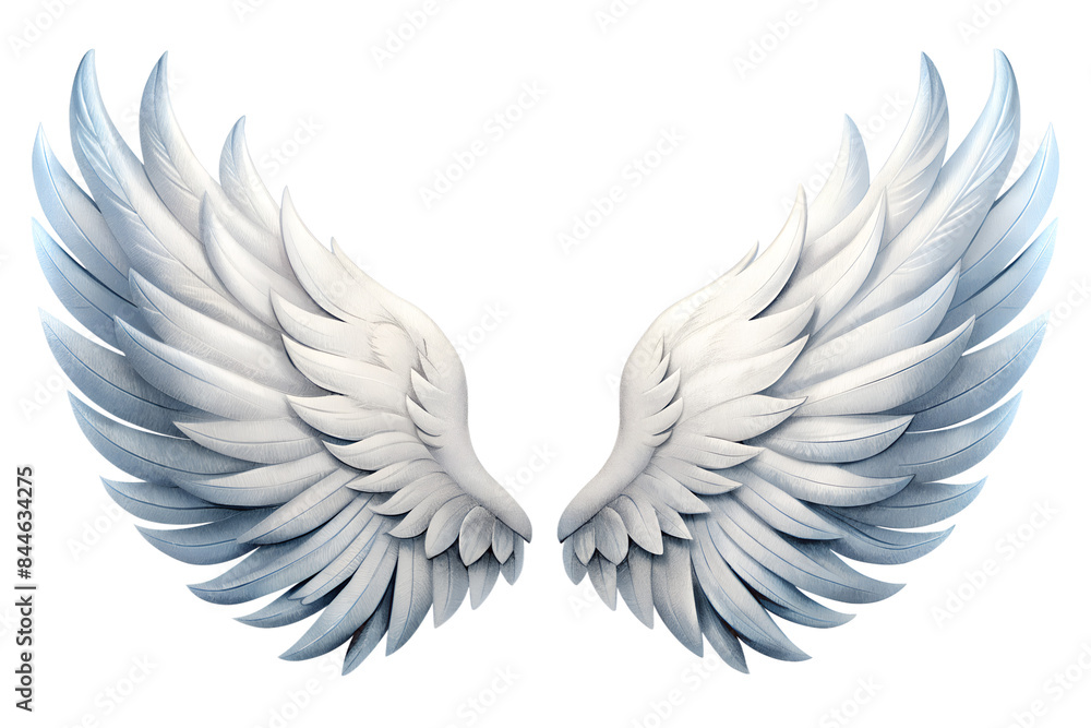Obraz premium angel white wings isolated on white background and transparent png 