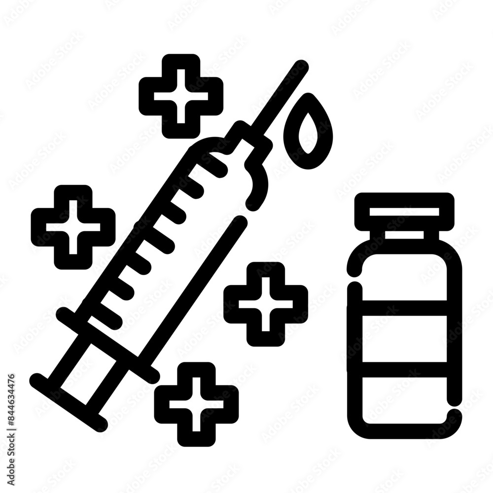 Obraz premium insulin injection cutline icon