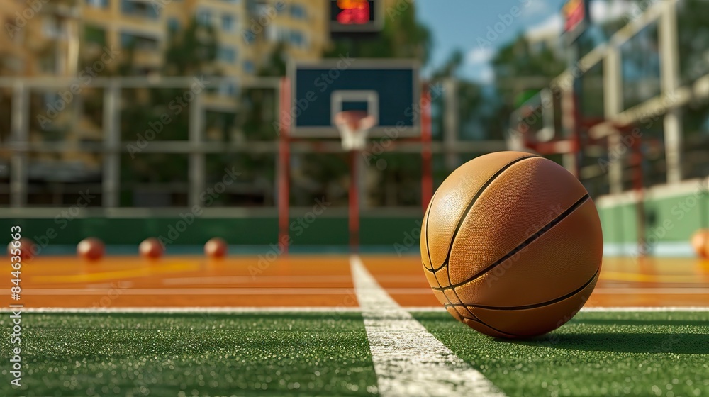 Basketball field and ball set Basketball field and ball set