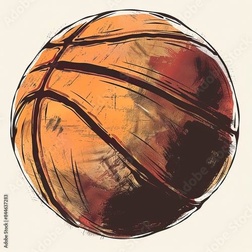 Basketball ball Vector Hand Drawing Illustration