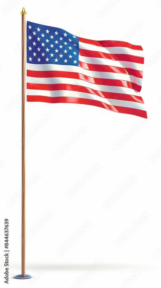 Fototapeta premium 83 Patriotic cartoon scene of the American flag waving proudly