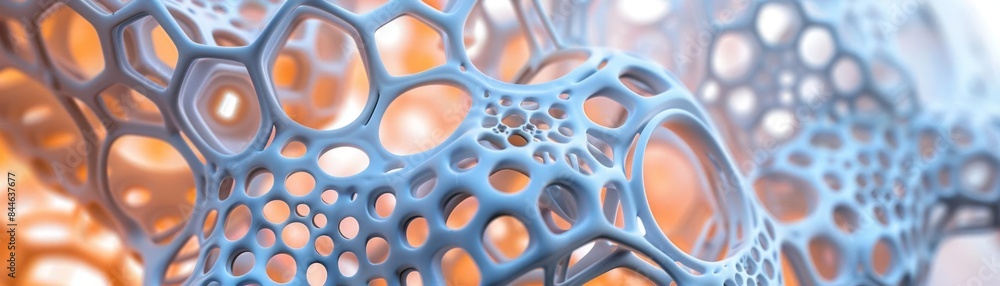 84 Macro view of 3D printed translucent complex geometric structure 84 Macro view of 3D printed translucent complex geometric structure