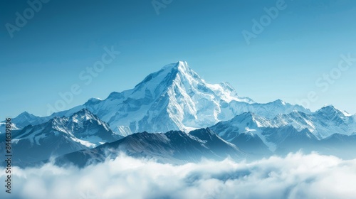 Wallpaper Mural Mountains with snow-capped peaks and a clear blue sky, representing Earth's majestic landscapes. Torontodigital.ca