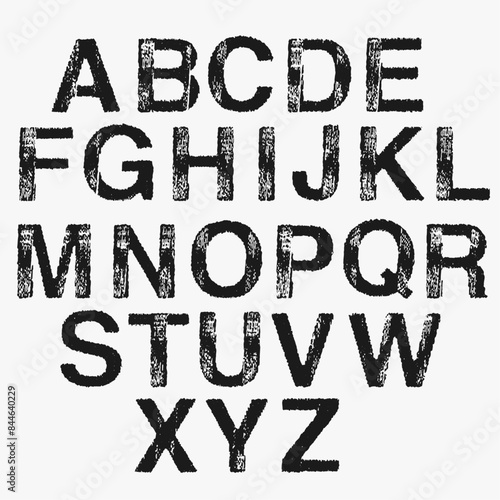 Bold grunge texture font, sanserif 