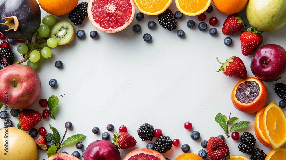 Vibrant Display of Healthy Organic Fruits in Close-Up on a White Background – Freshness, Color, and Nutrition Concepts for Diet and Wellness Vibrant Display of Healthy Organic Fruits in Close-Up on a White Background – Freshness, Color, and Nutrition Concepts for Diet and Wellness