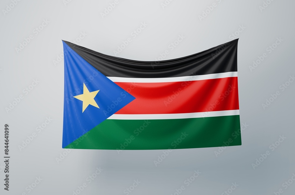 South Sudan Flag Waving Proudly. 3D Flag Banner Illustration image. South Sudan Flag Waving Proudly. 3D Flag Banner Illustration image.