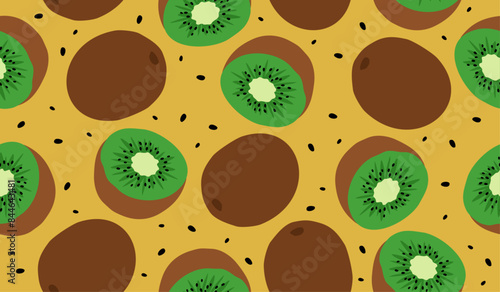 Cute kiwi fruits pattern background vector design