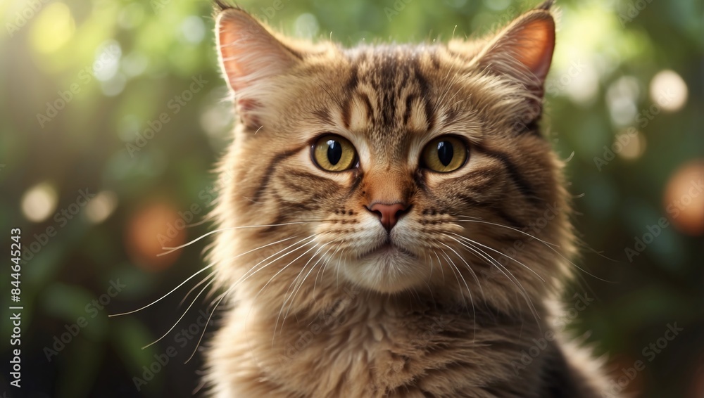 Fototapeta premium Meowing Cat Clipart A Playful Whiskered Companion in a Fun D.