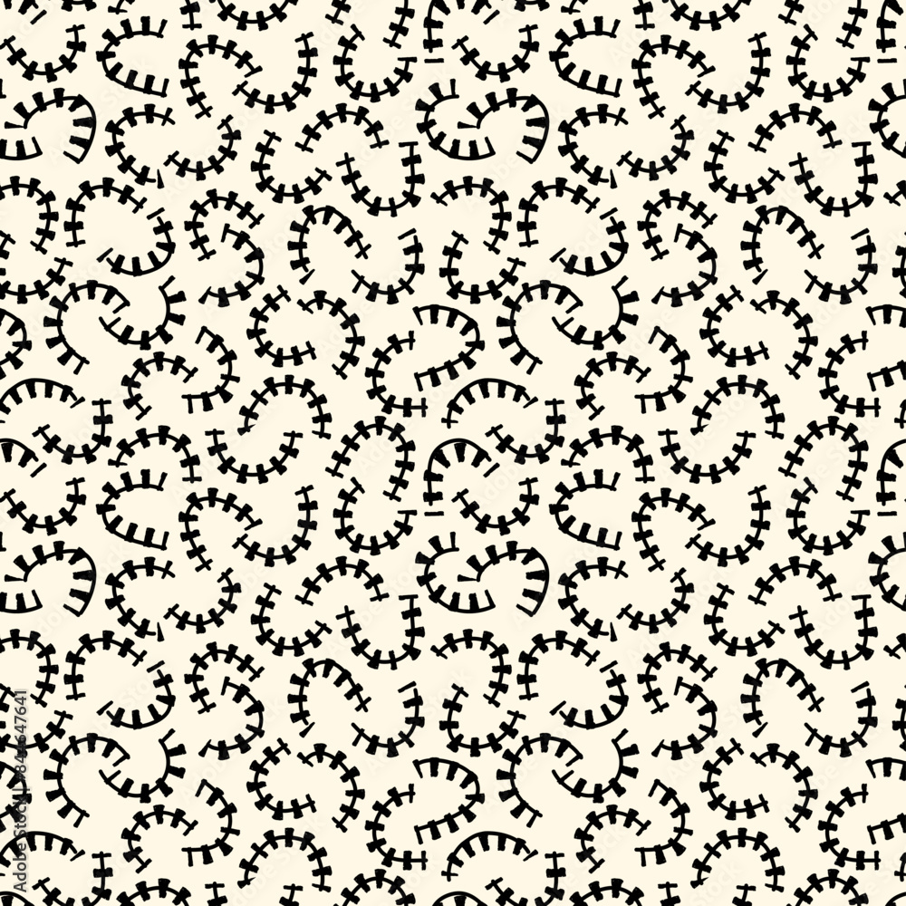 Sketched linear seamless pattern. Organic, natural abstract wallpaper. Minimalist design background. Freehand irregular curve lines motif print. Modern simple minimal ornament. Sketched linear seamless pattern. Organic, natural abstract wallpaper. Minimalist design background. Freehand irregular curve lines motif print. Modern simple minimal ornament.