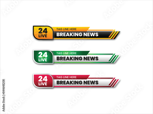 Stylish gradient lower thirds set template vector. modern design style 