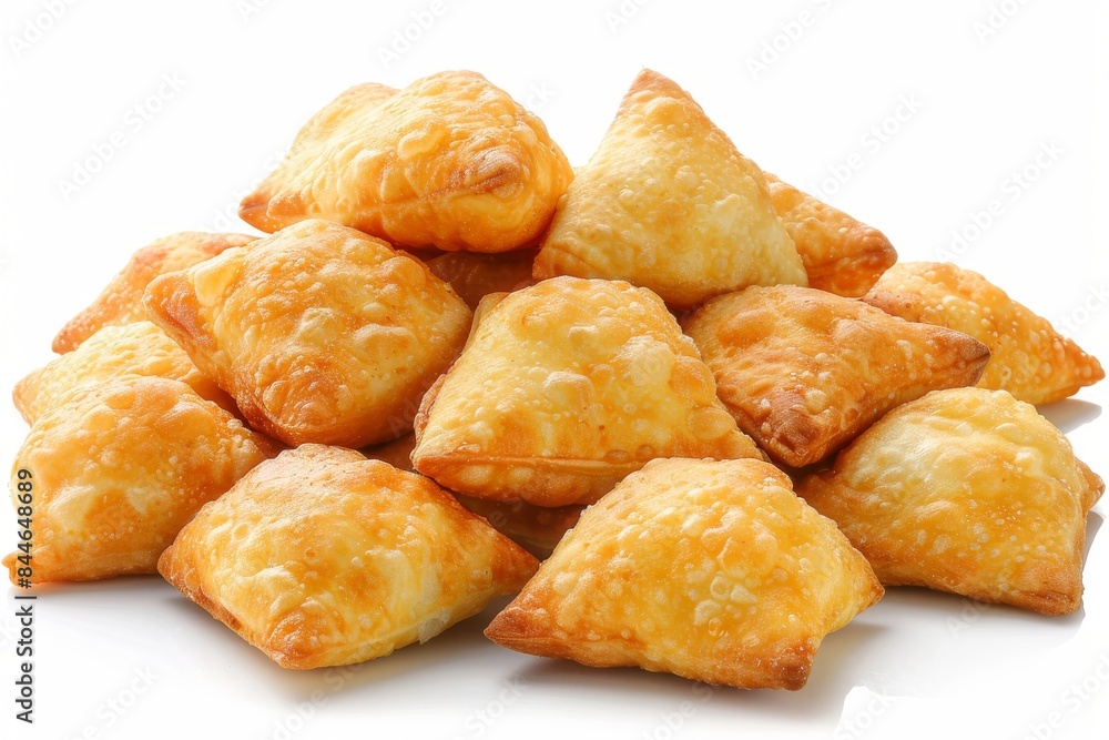 Golden puff pastry triangles, highlighting a savory and flaky snack or appetizer option Golden puff pastry triangles, highlighting a savory and flaky snack or appetizer option