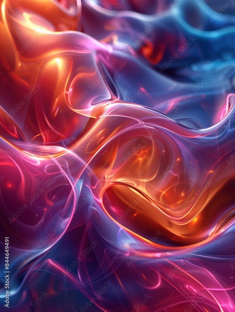 Obraz premium Abstract electric waves colorful background