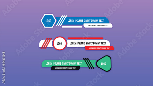 Modern style creative lower third banners vector set template