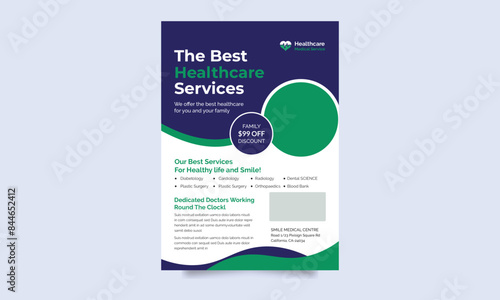 Modern healthcare and medical flyer or poster design layout, leaflets decoration for printing and presentation vector,cover a4 template design