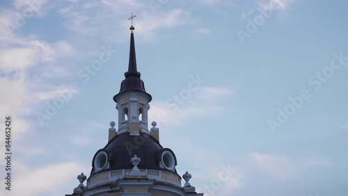 Top View on Bell tower of the Znamensky Monastery in Moscow