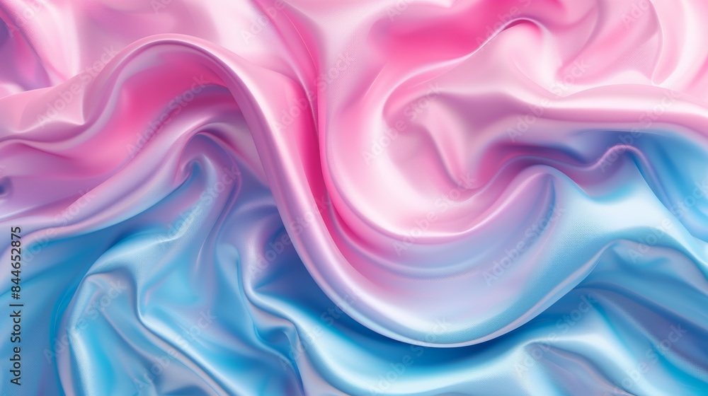 A blue and pink fabric with a wave pattern A blue and pink fabric with a wave pattern