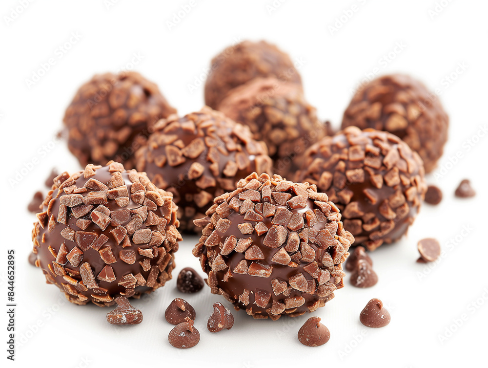 Schokoladen Pralinen, Trüffel auf weissen Hintergrund. Verschiedene Sorten. Schokoladen Pralinen, Trüffel auf weissen Hintergrund. Verschiedene Sorten.