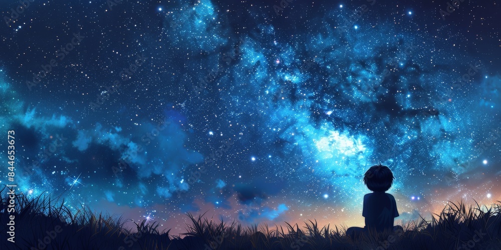 Child gazing at a mesmerizing projection of a colorful galaxy, capturing the wonder and curiosity of exploring the universe in a breathtaking scene. Child gazing at a mesmerizing projection of a colorful galaxy, capturing the wonder and curiosity of exploring the universe in a breathtaking scene.