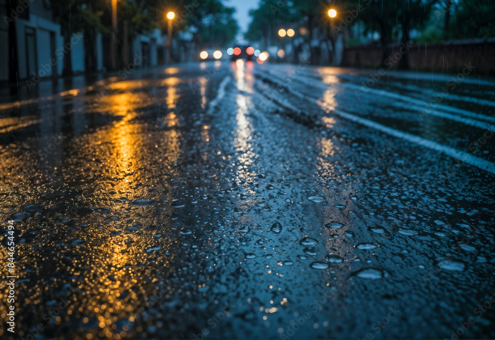 Rainy Day Risk: Slippery Asphalt Warns of Driving Danger Rainy Day Risk: Slippery Asphalt Warns of Driving Danger