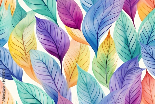 Wallpaper Mural Seamless pattern, abstract art. Watercolor painting, children's wallpaper. Hand drawn plants. Palms, rainforest, leaves, flowers. modern Art. Prints, wallpapers, posters, cards, murals Torontodigital.ca