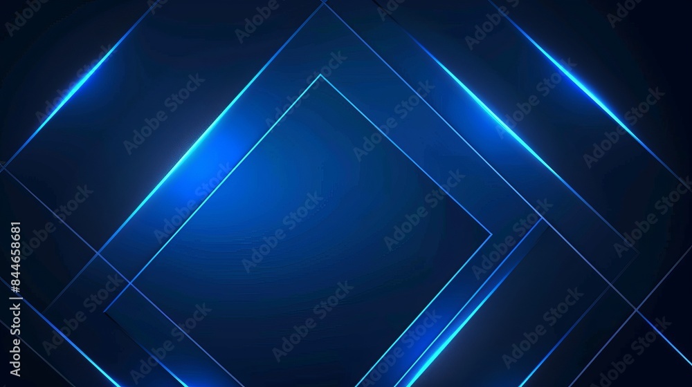 Abstract blue glowing geometric lines on a dark background are showcased representing a futuristic technology concept suitable for posters covers banners presentations websites or Abstract blue glowing geometric lines on a dark background are showcased representing a futuristic technology concept suitable for posters covers banners presentations websites or