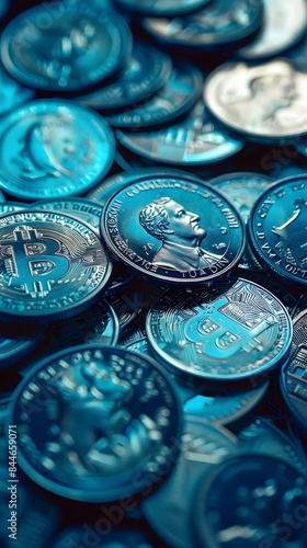 Pile of Blue Coins