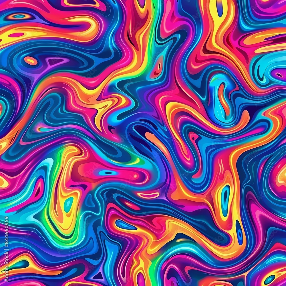 Psychedelic Swirl of Vivid Rainbow Colors Psychedelic Swirl of Vivid Rainbow Colors