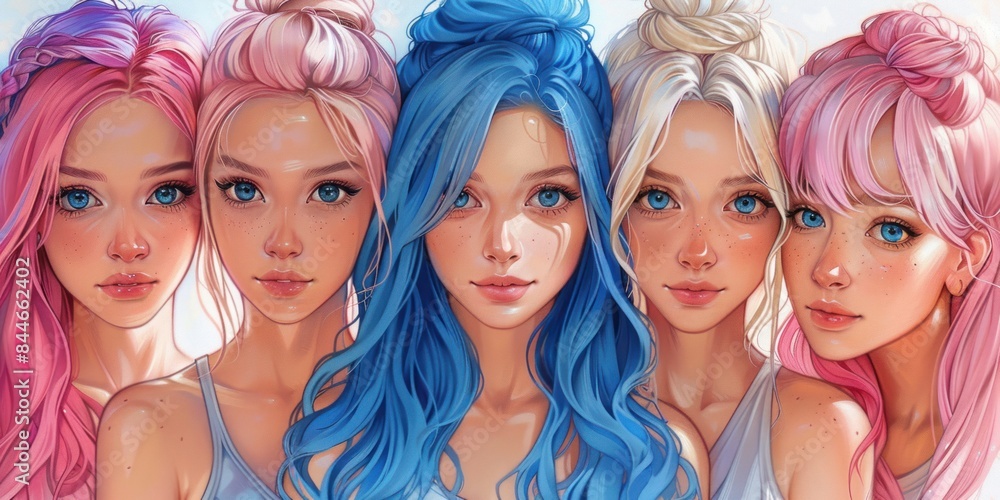 Five Women With Different Hairstyles Five Women With Different Hairstyles