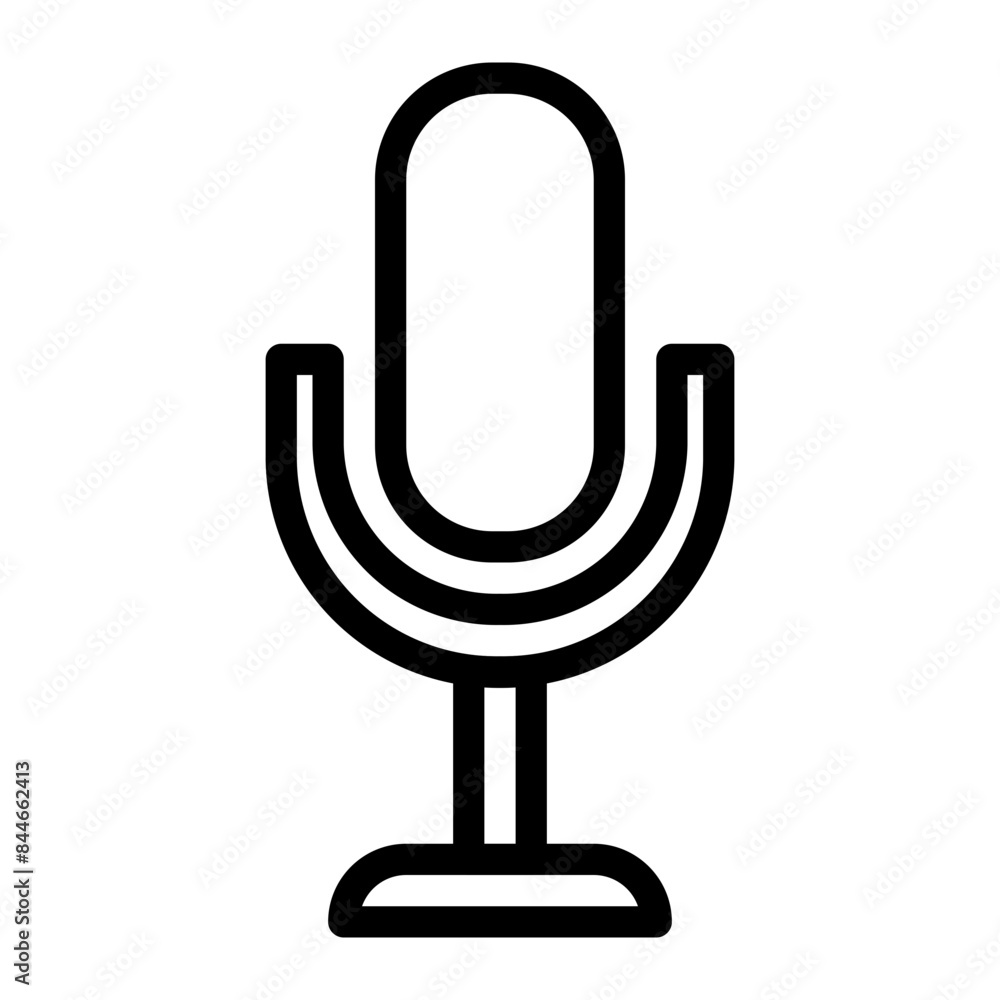 mic illustration line icon mic illustration line icon
